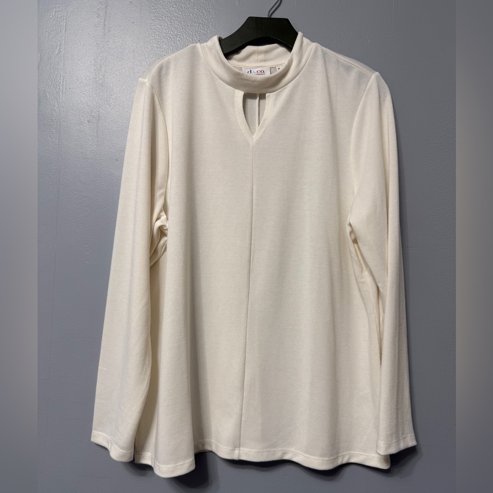 #1) Elegant Cream Long Sleeve Top with stretch comfy.